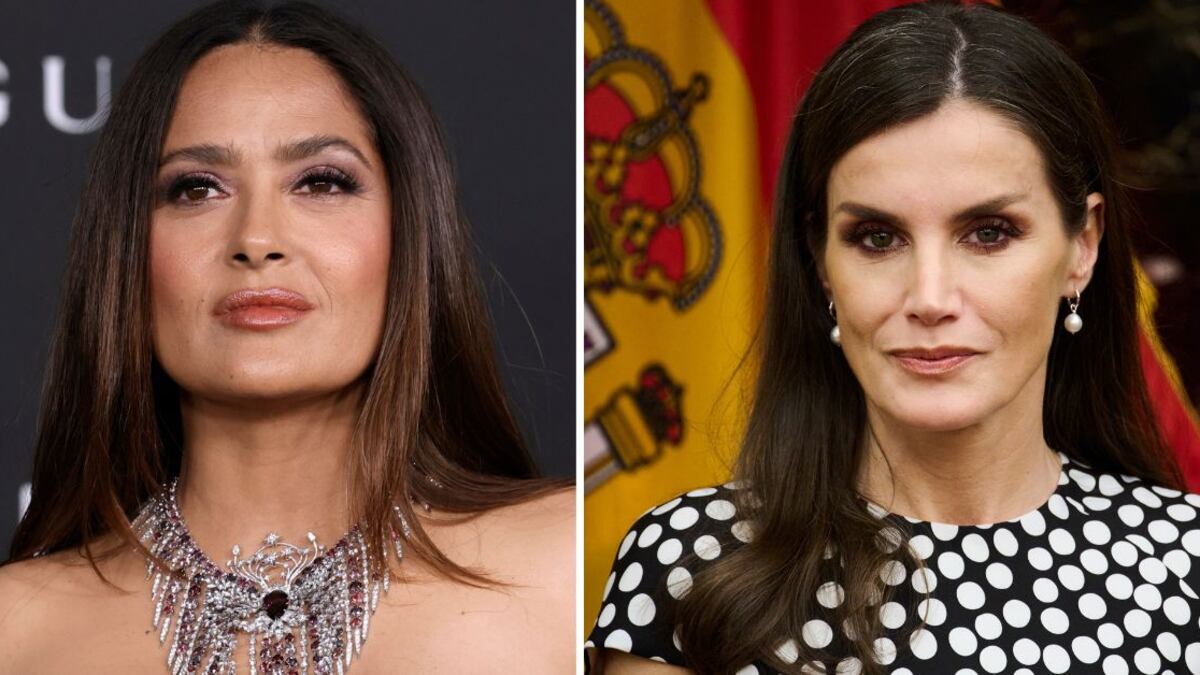 Salma Hayek y la reina Letizia canas
