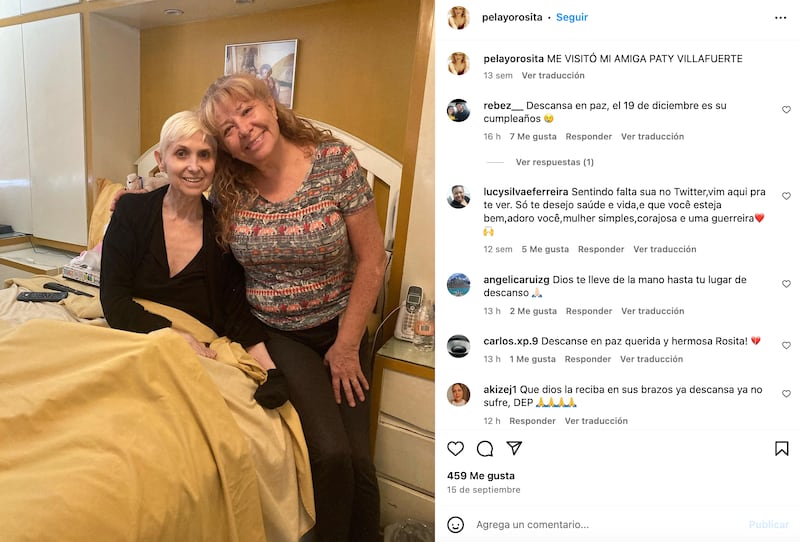 Rosita Pelayo fallece tras diagnosticarle cáncer de colon.
