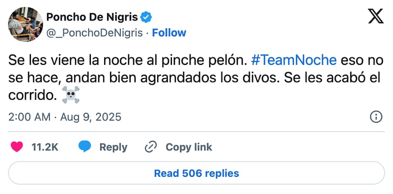 Poncho de Nigris lanza advertencia a Facundo