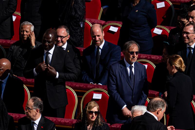 El príncipe William en el funeral del papa Francisco