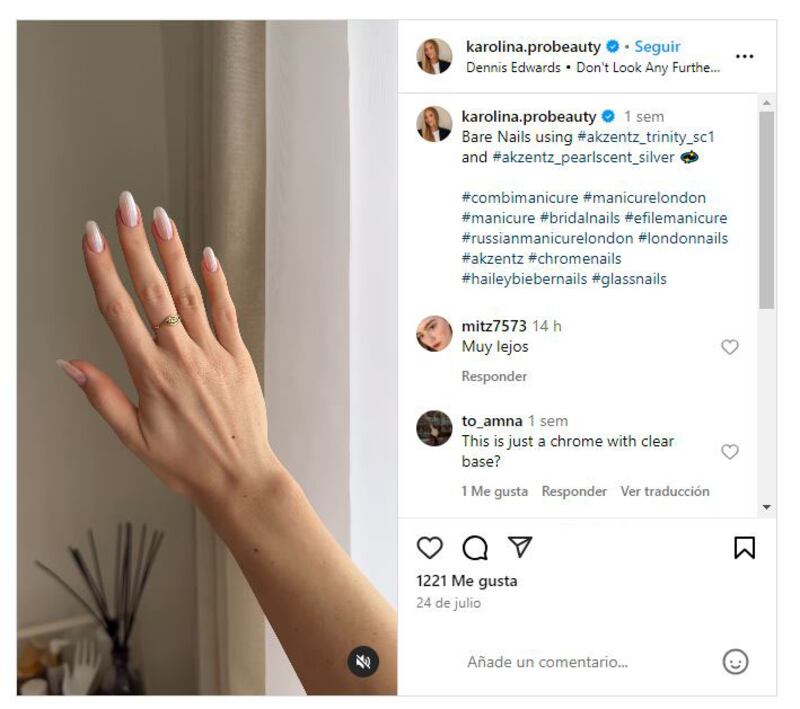 Las uñas glass se destacan gracias a su bonito acabado brillante