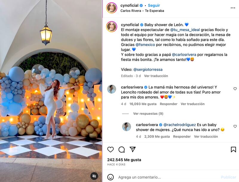 Cynthia Rodríguez celebrando su baby shower