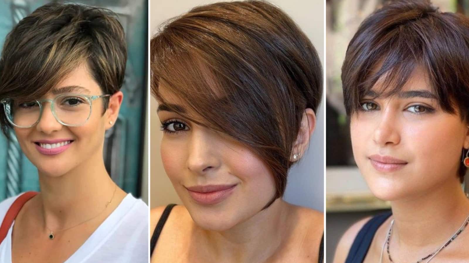Corte pixie corto para mujeres cara redonda