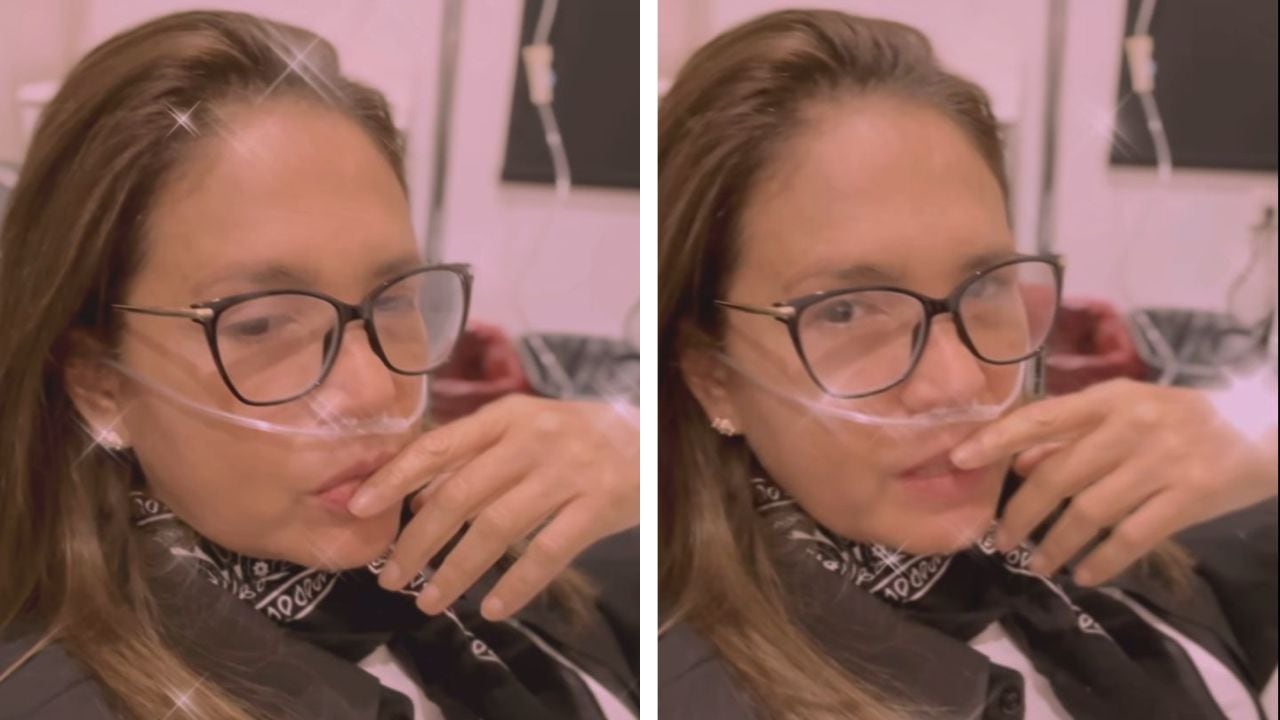 Yolanda Andrade reaparece con un tanque de oxígeno