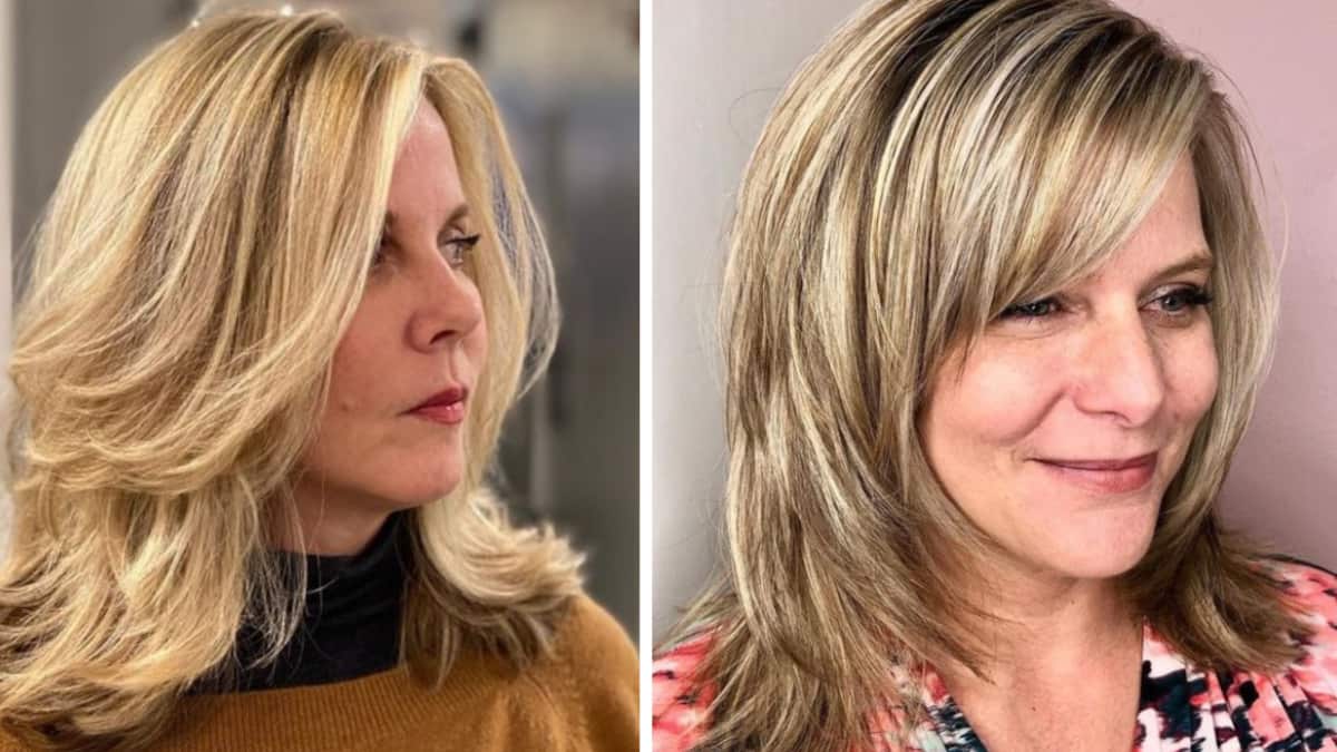 Cortes de cabello con capas para mujeres de 50 años