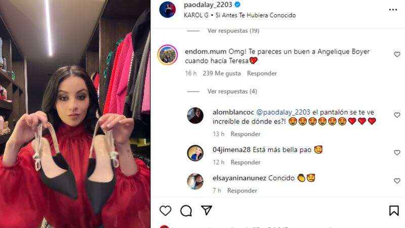 Comparan a Paola Dalay con la actriz Angelique Boyer en su papel de "Teresa".