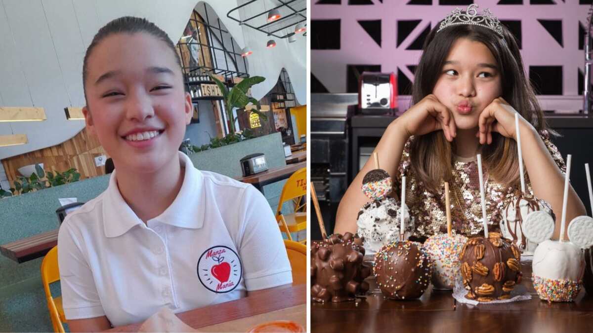 Joven Keren Salas de 15 años armó su propio negocio  de manzanas