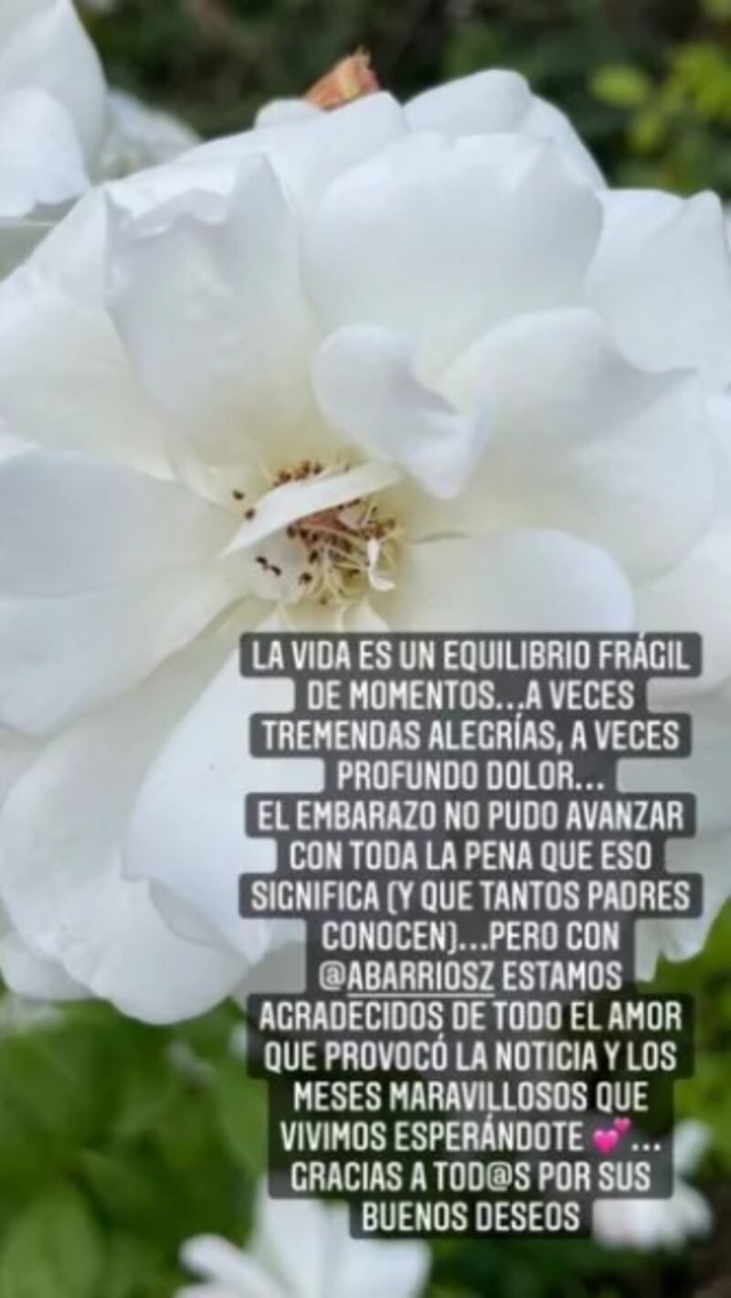 Soledad Onetto lamentó la pérdida de su embarazo