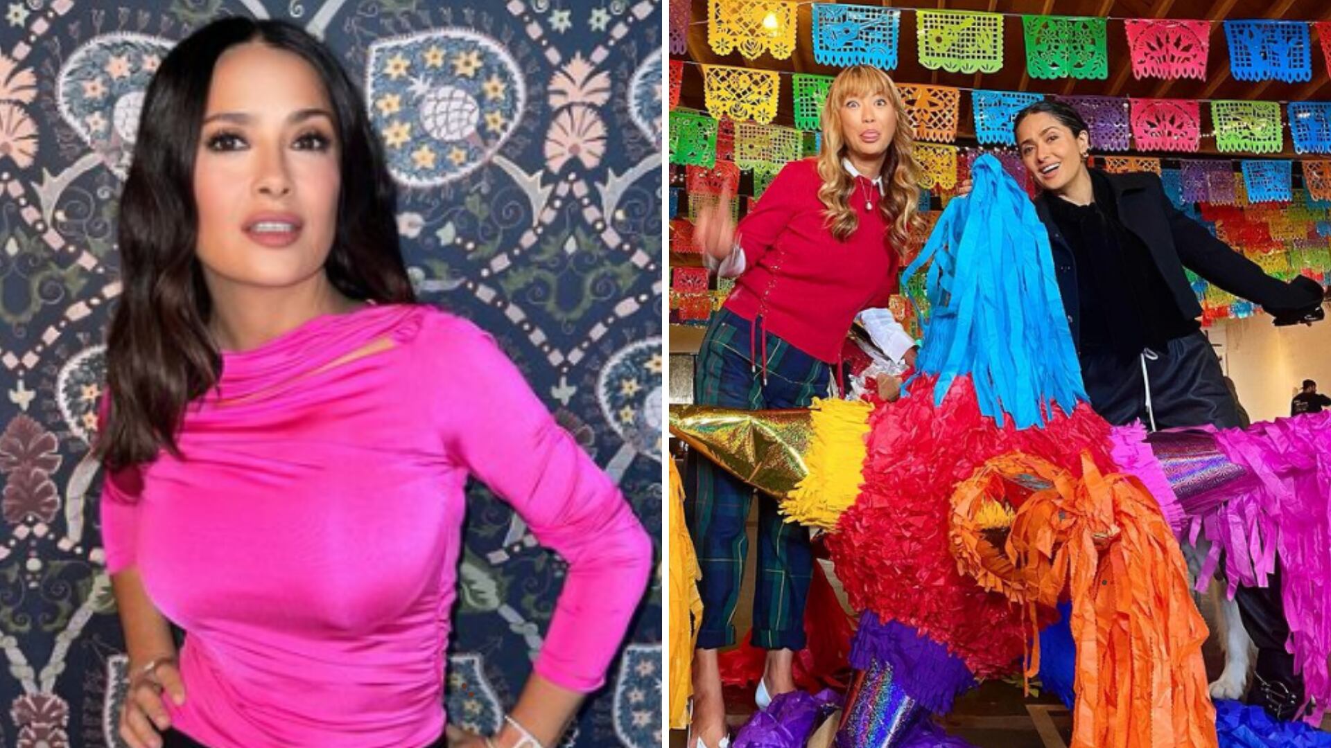 Salma Hayek festeja a lo mexicano el cumpleaños de su madre en Francia.