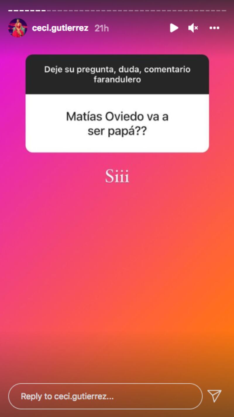 Cecilia Gutiérrez asegura que Matías Oviedo se convertirá en padre por primera vez