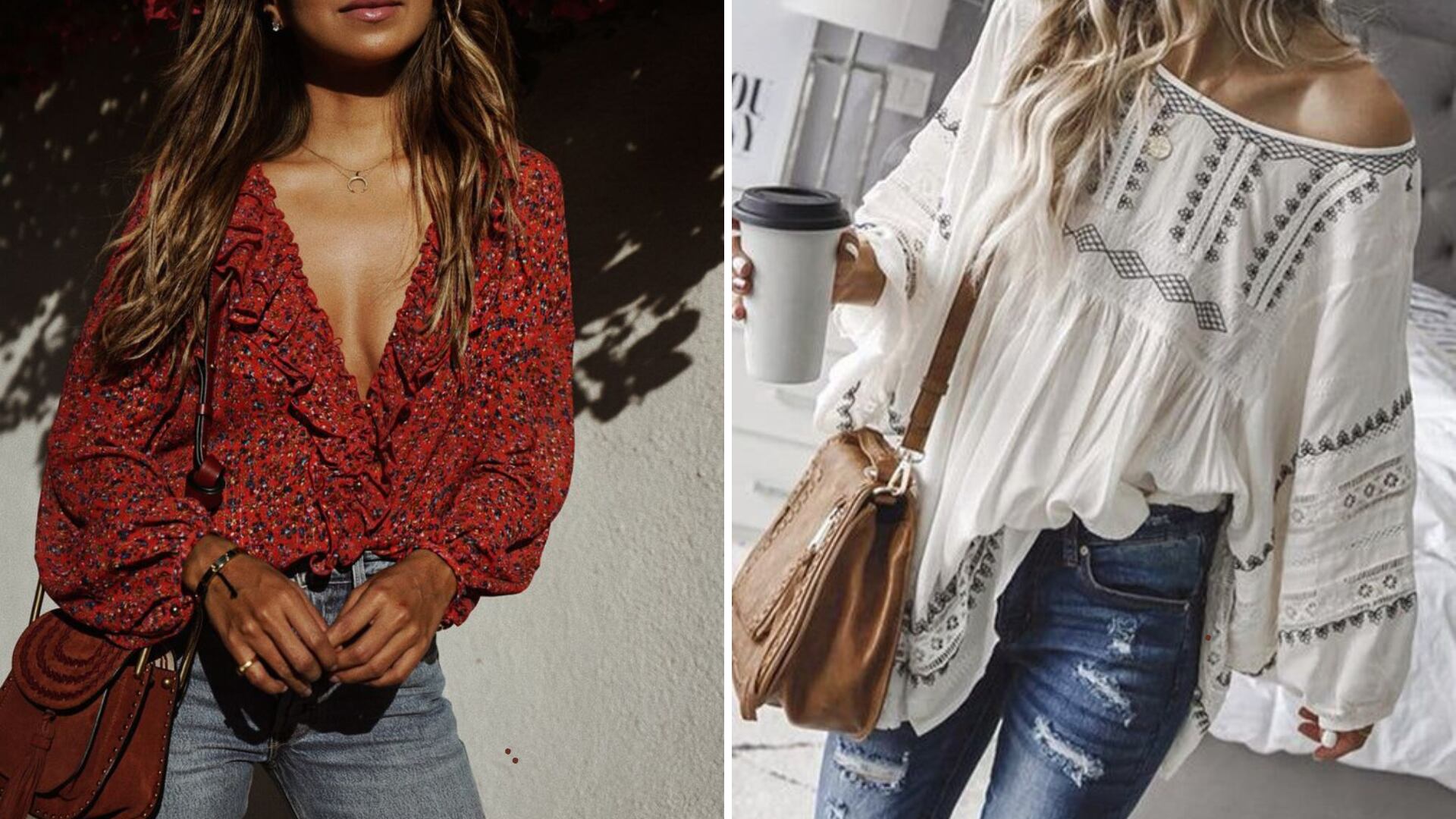 La tendencia bohemia se impone esta temporada con blusas vaporosas y románticas ideales para combinarlas con jeans y lucir elegantes.