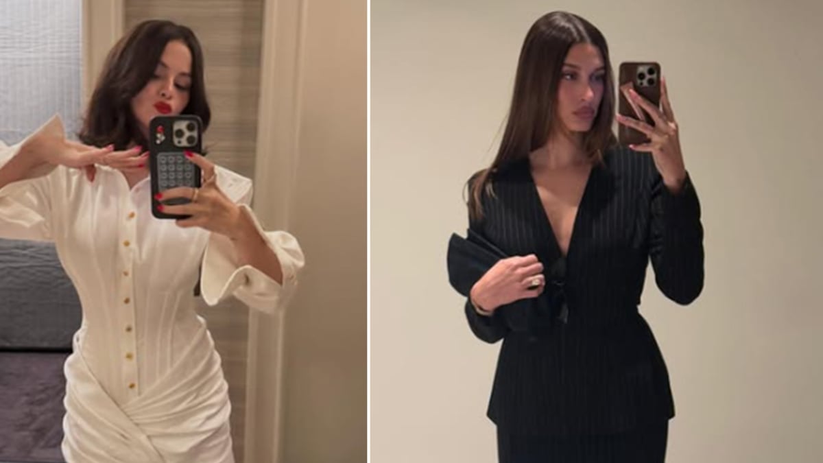 Hailey Bieber y Selena Gomez vestido