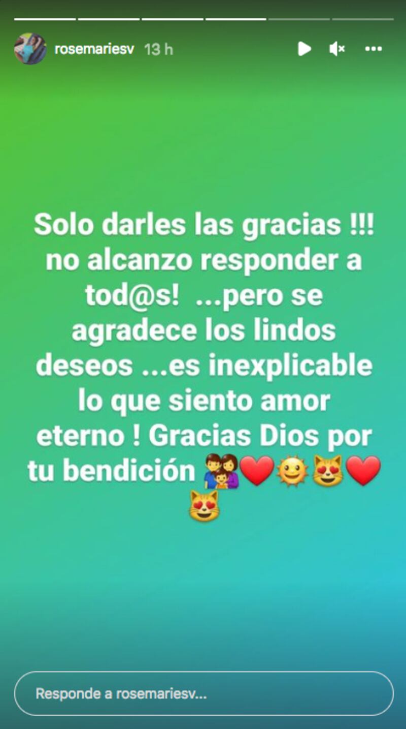 Rosemarie Dietz anunció el nacimiento de su primera hija