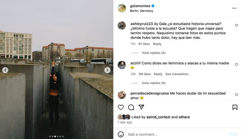 Gala Montes publica polémicas fotografías