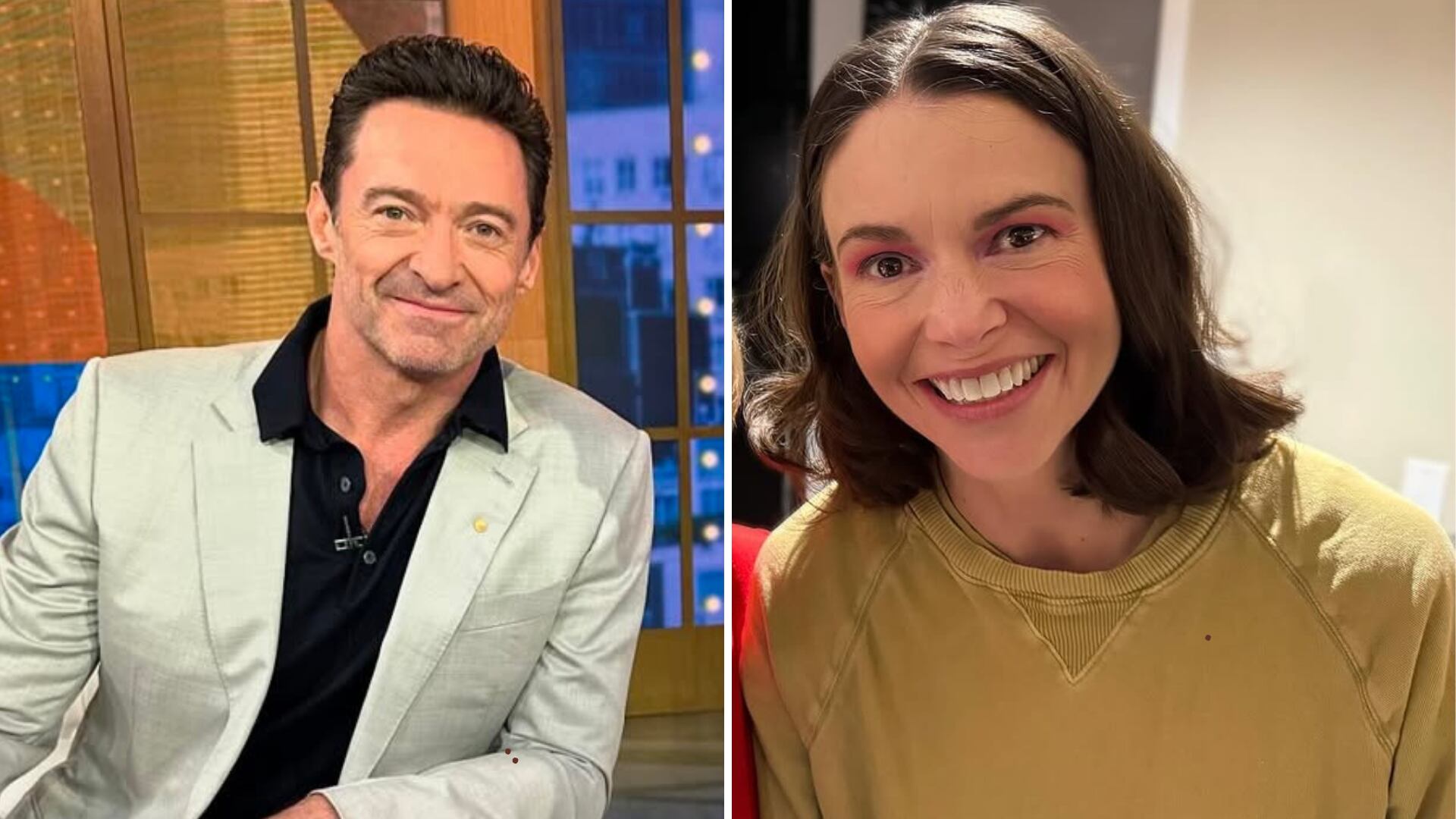 Hugh Jackman y Sutton Foster fueron captados tomados de la mano para una cena romántica en Los Ángeles, Estados Unidos.