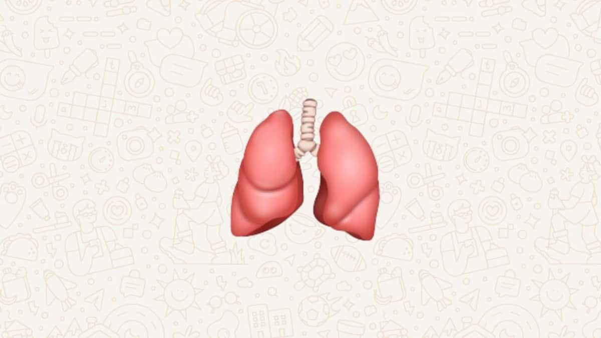 Imagen del emoji de pulmón en la aplicación de mensajería WhatsApp