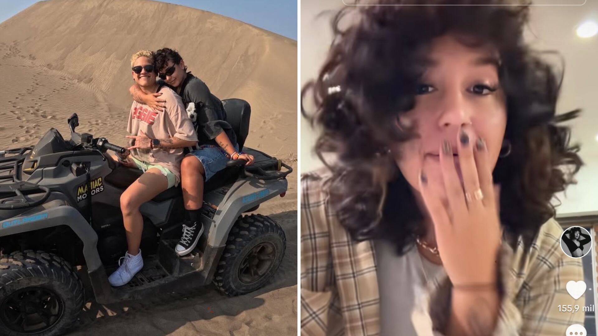 Romina Marcos defendió a su novia Laura Salazar de una parodia en TikTok, y confesó que aún no le ha pedido que sea su pareja, lo que desató los cometarios de los fans.