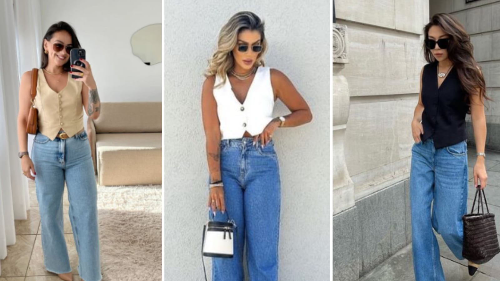 Chaleco y jeans