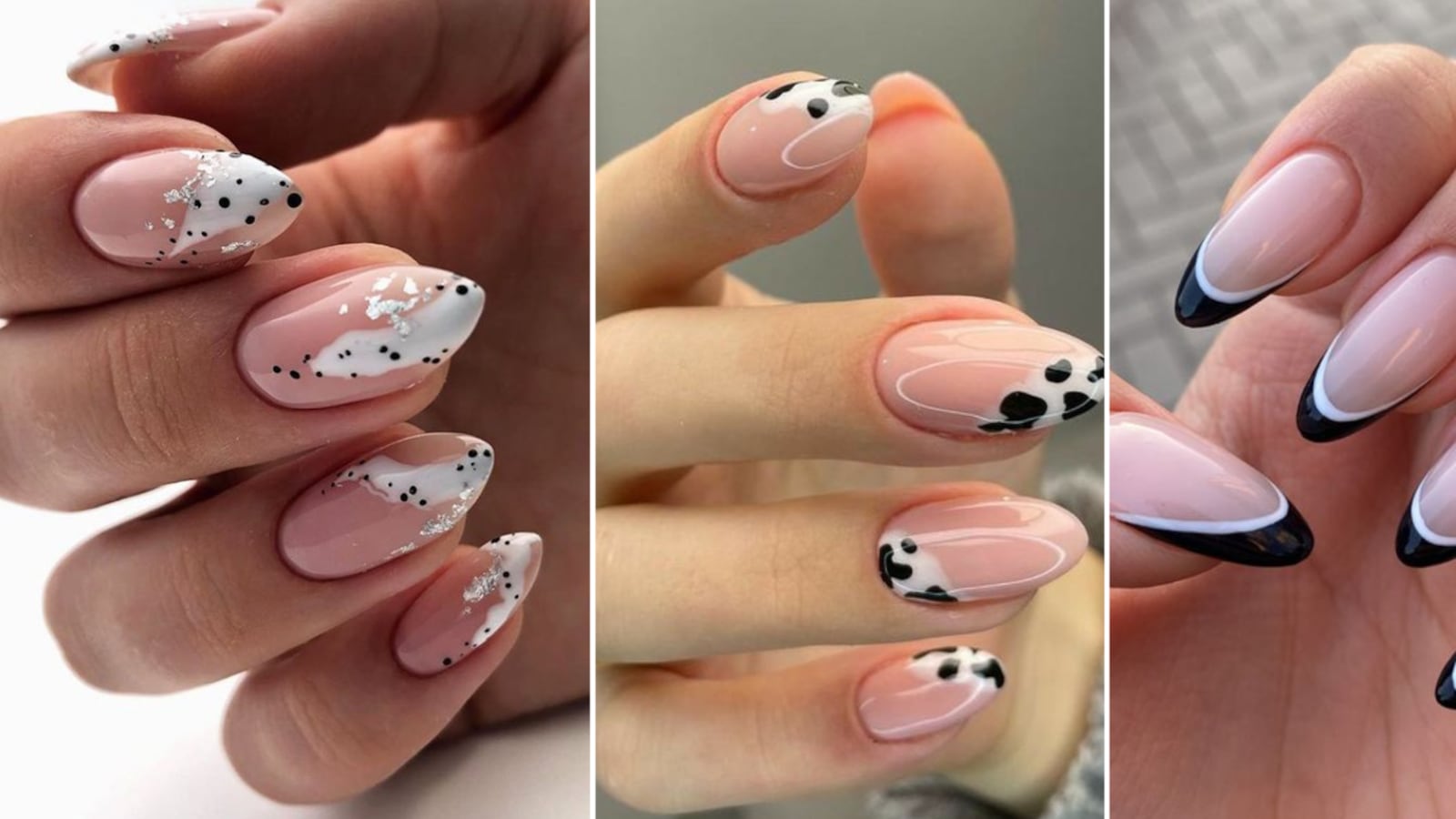 Uñas blanco y negro 2023