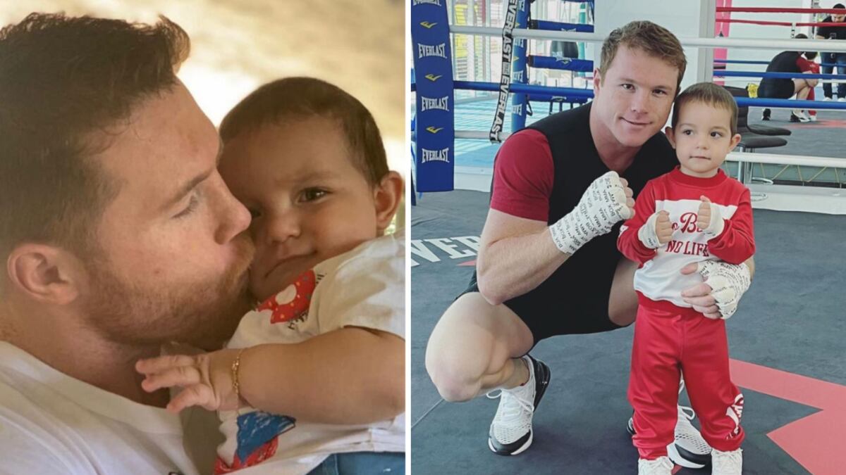 Saúl Canelo Álvarez y su hijo Adiel