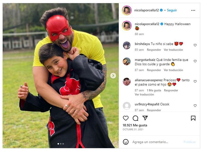 Nicola Porcella tiene un único hijo que es su motor de vida