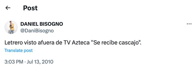 Daniel Bisogno comentario hacia Edith González