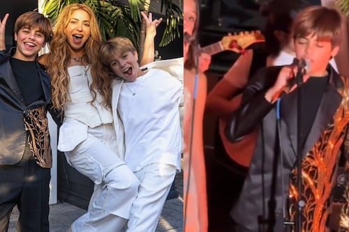 Shakira conmovió al cantar en Argentina acompañada de sus hijos, Sasha y Milán