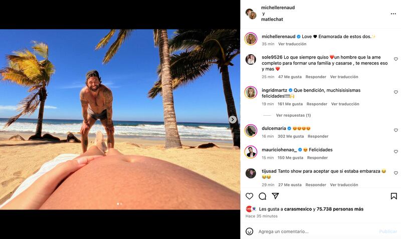 Michelle Renaud confirma su embarazo
