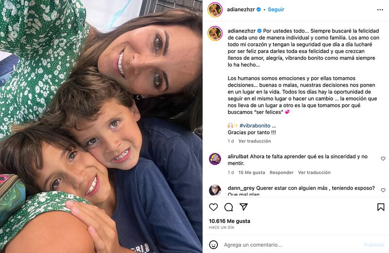 Adianez Hernández junto a sus hijos