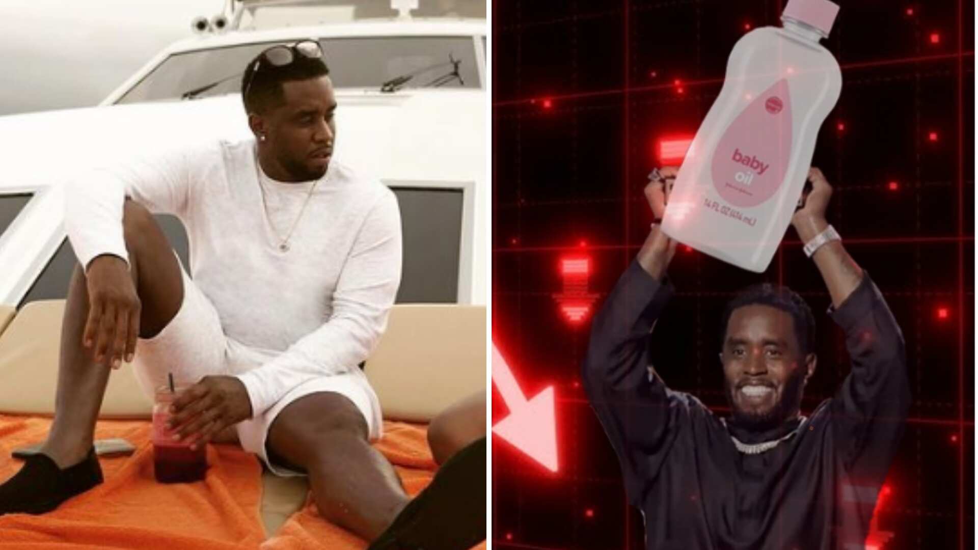 Al cantante Sean Diddy Combs supuestamente le incautaron mil botellas de aceite de bebé y lubricantes. Su abogado afirmó que era porque él compraba al mayor por tener una casa grande.