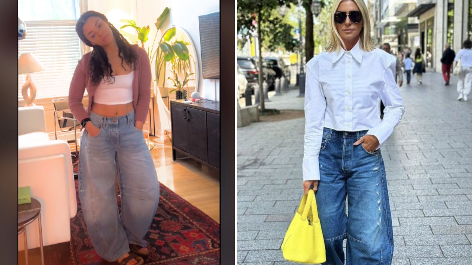 Los pantalones piernas de barril o de herradura están marcando la tendencia en Tik Tok.
