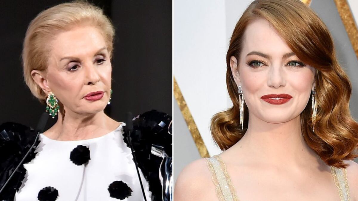 Emma Stone y Carolina Herrera looks