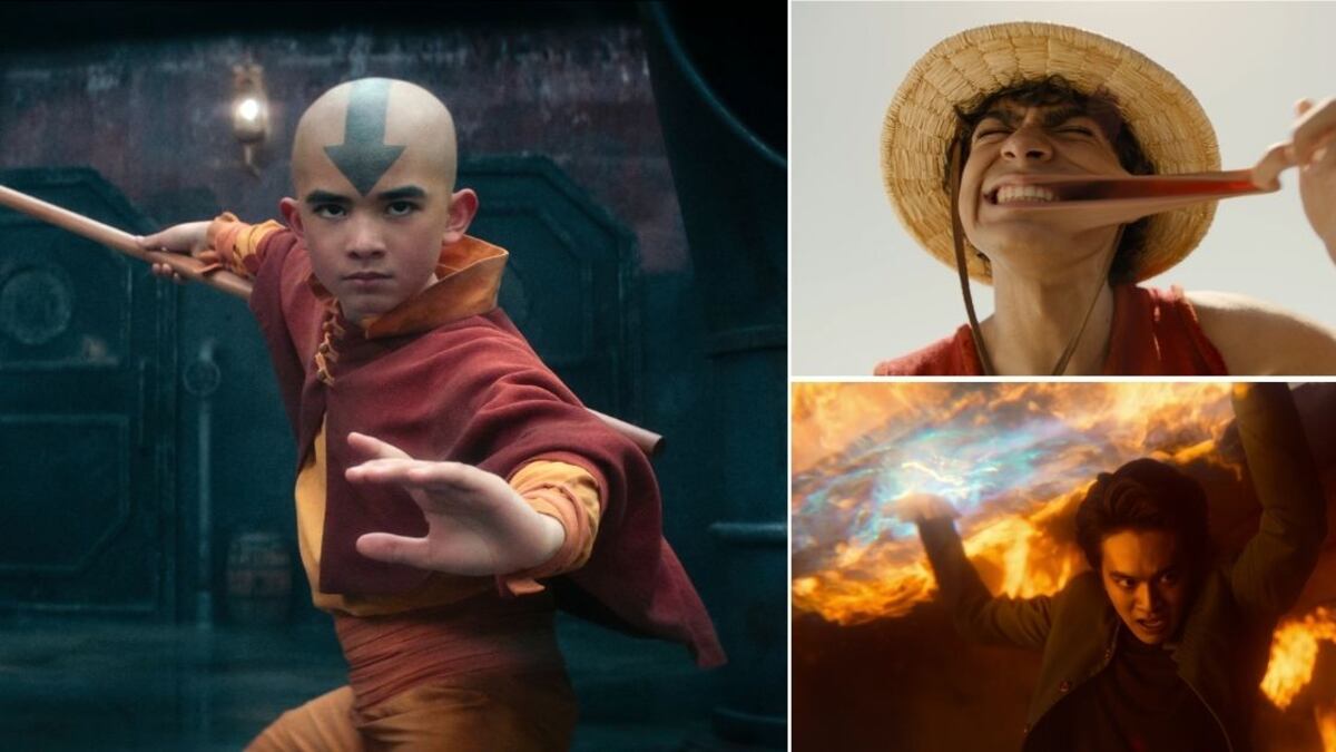 Escenas de las series Avatar: la leyenda de Aang, One Piece  y Yu Yu Hakusho