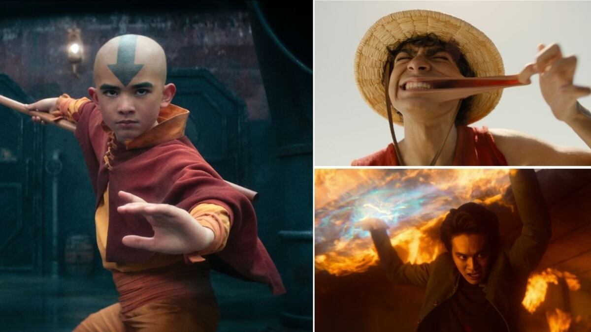 Escenas de las series Avatar: la leyenda de Aang, One Piece y Yu Yu Hakusho