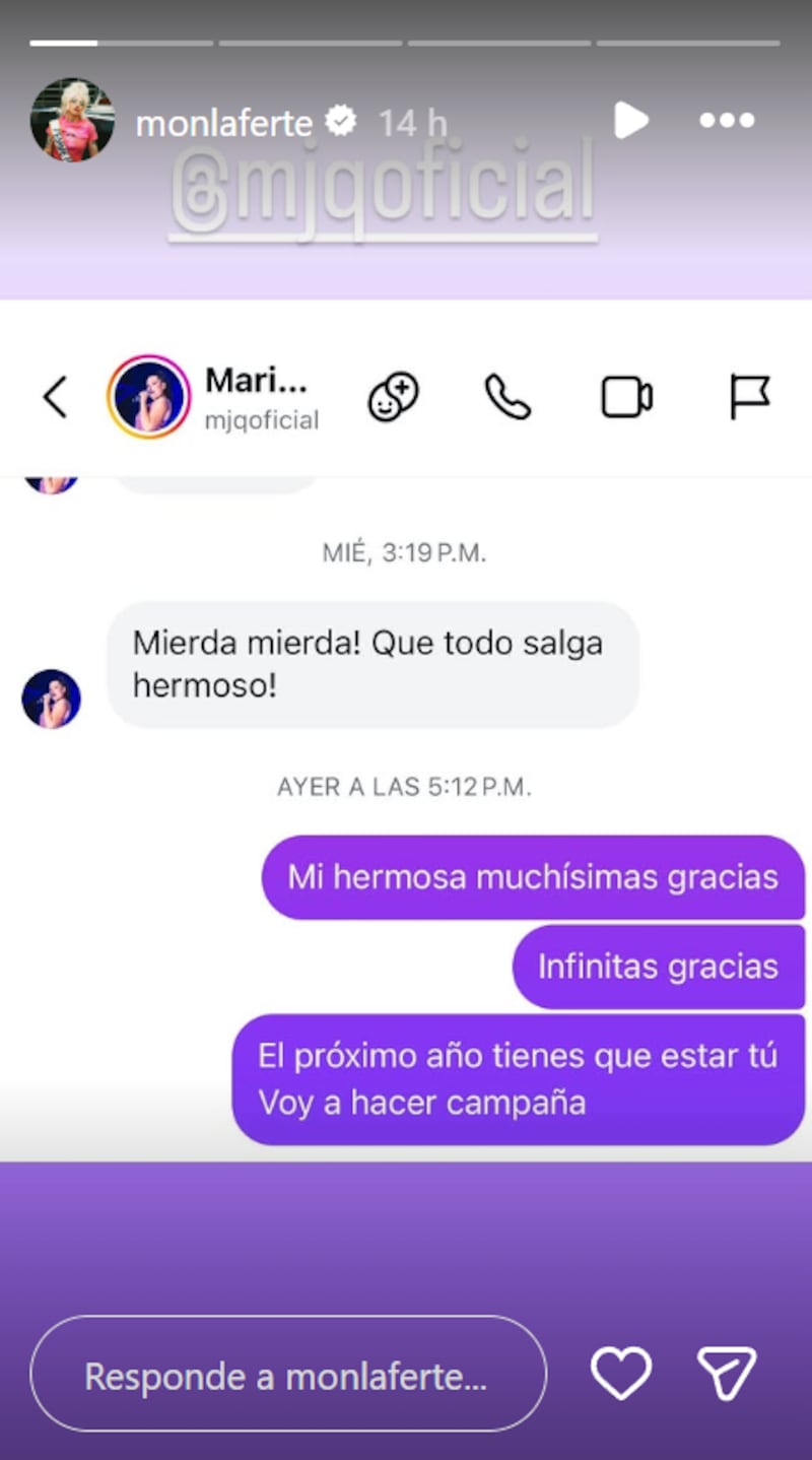 Historia de Mon Laferte | Captura: Instagram @monlaferte