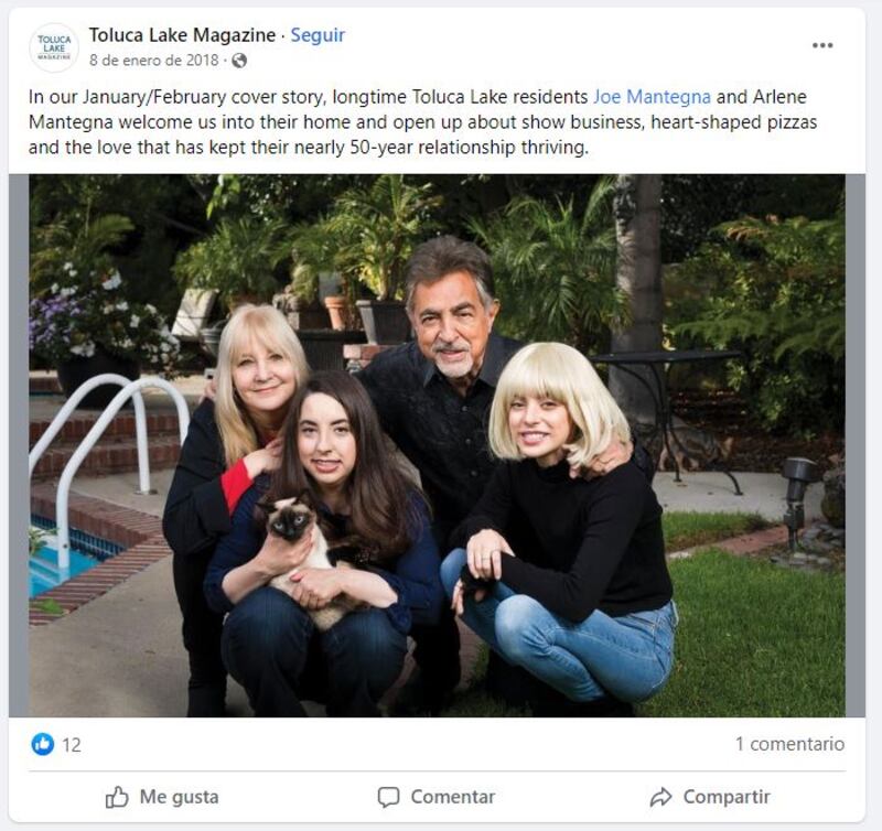 Joe Mantegna junto a la familia que formó con Arlene Vrhel