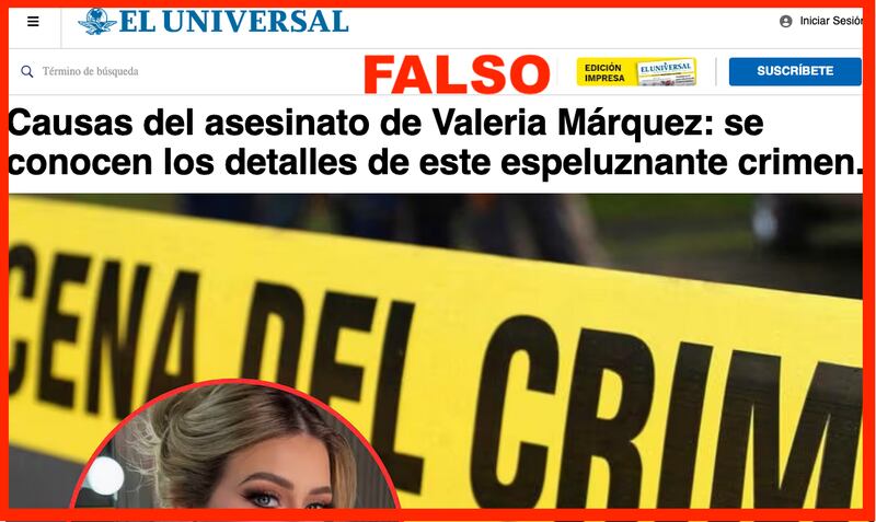 Una campaña de fraude usa la imagen de Valeria Márquez y noticias falsas para robar dinero a los lectores.
