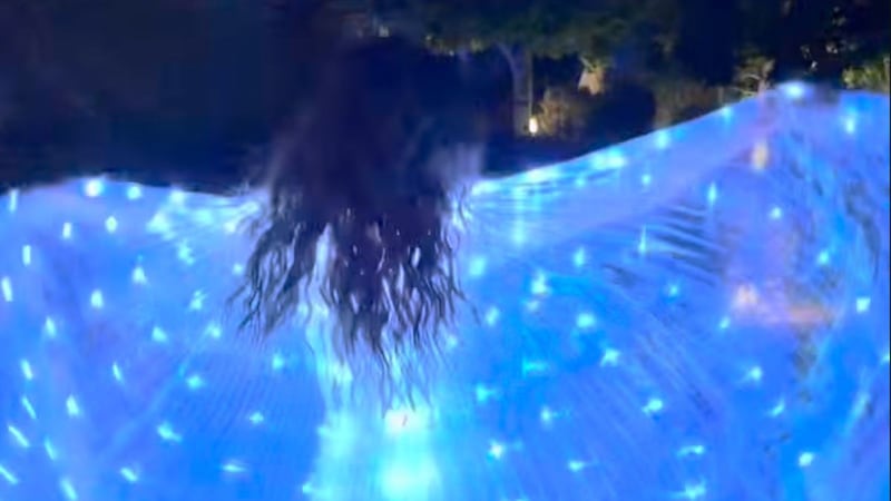 Karla Díaz luce espectacular vestido de novia con luces