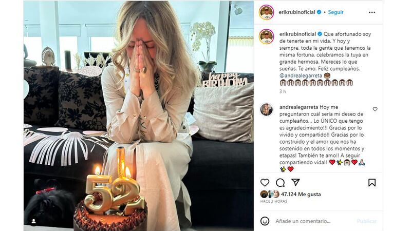 Andrea Legarreta celebró su llegada a los 52 años este 12 de julio