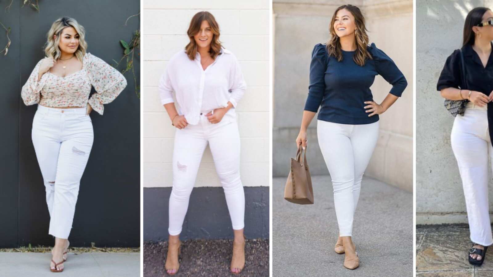 Cómo combinar los jeans blancos si eres curvy