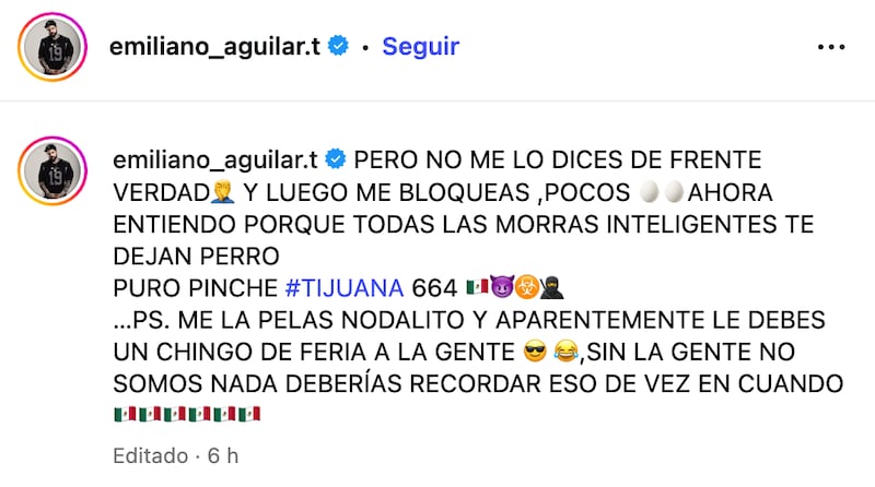 Esto dijo Emiliano Aguilar al filtrar supuesta conversación con Christian Nodal