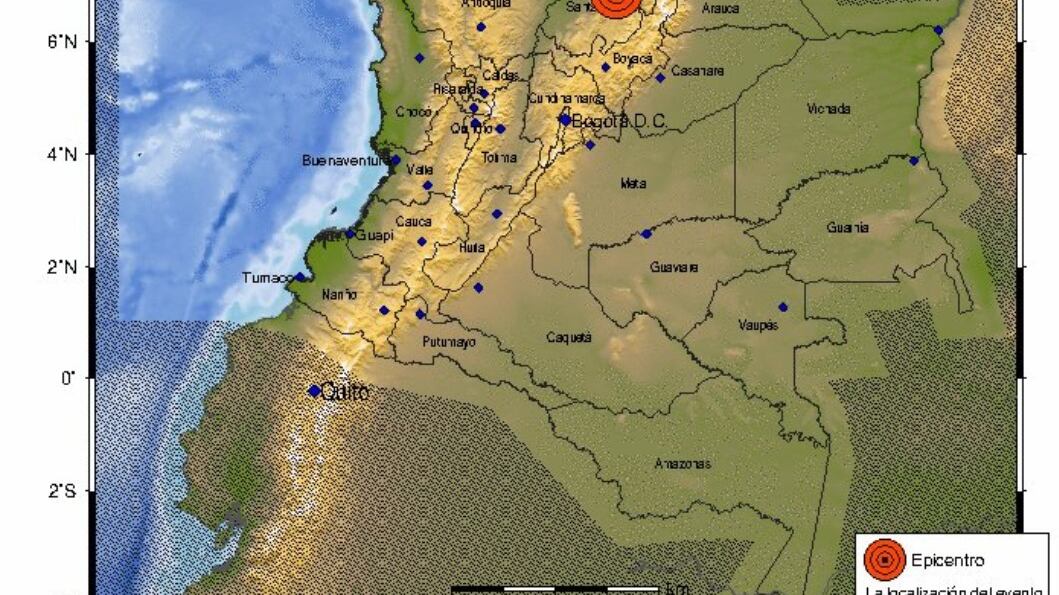 Fuerte temblor en Colombia 10 de marzo