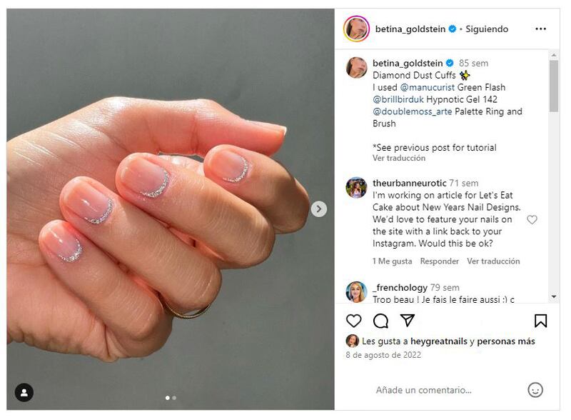 La manicura francesa invertida es la última versión de las 'french nails' clásicas en tendencia