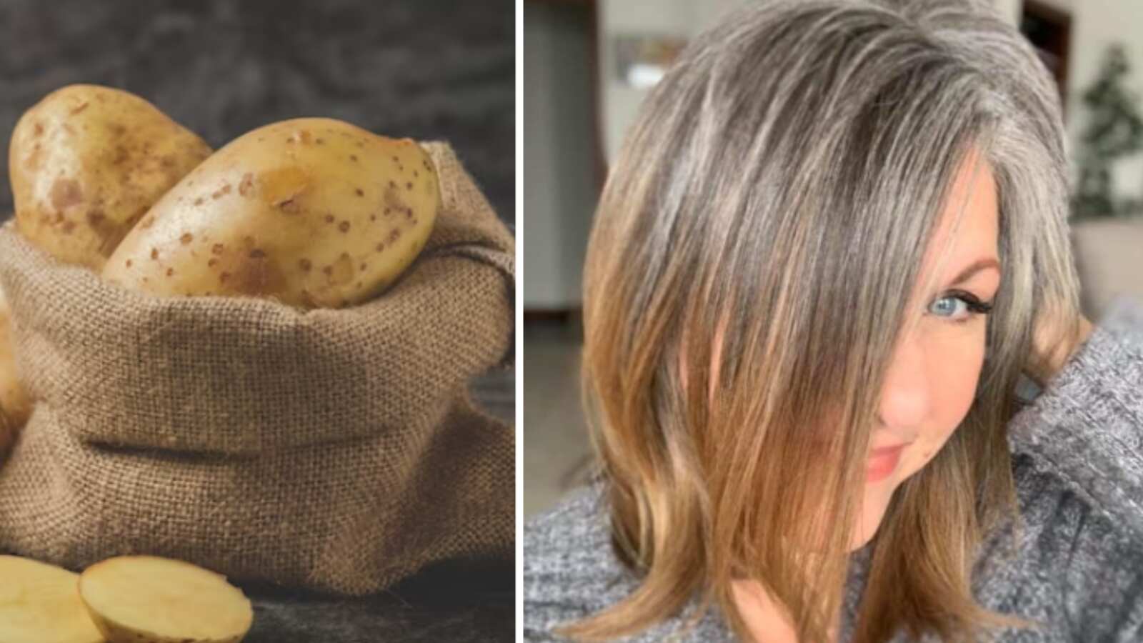 Agua de papa para cubrir las canas