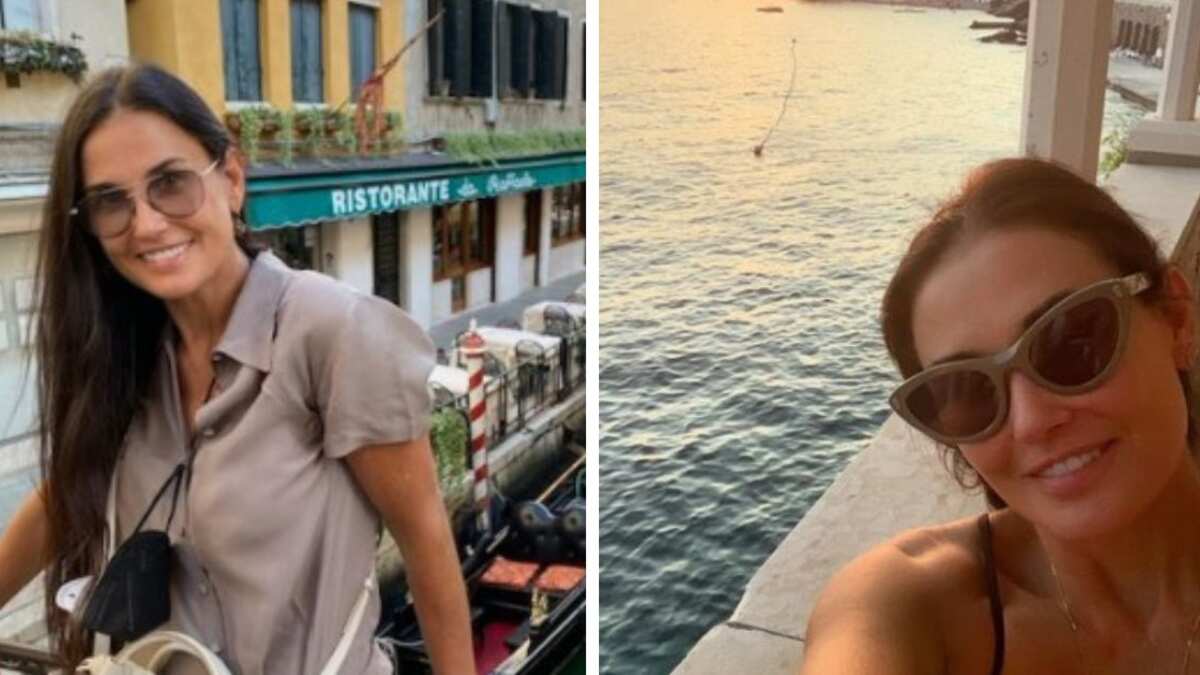 Demi Moore se tomó unas vacaciones de verano por Europa y se evidencia en su rostro que está en su mejor momento sentimental