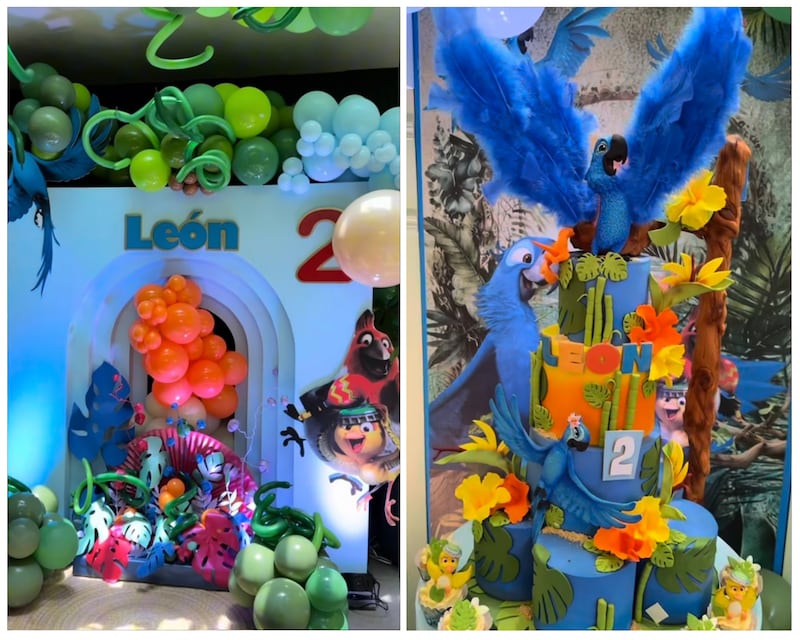 Detalles de la fiesta de cumpleaños de León Rivera