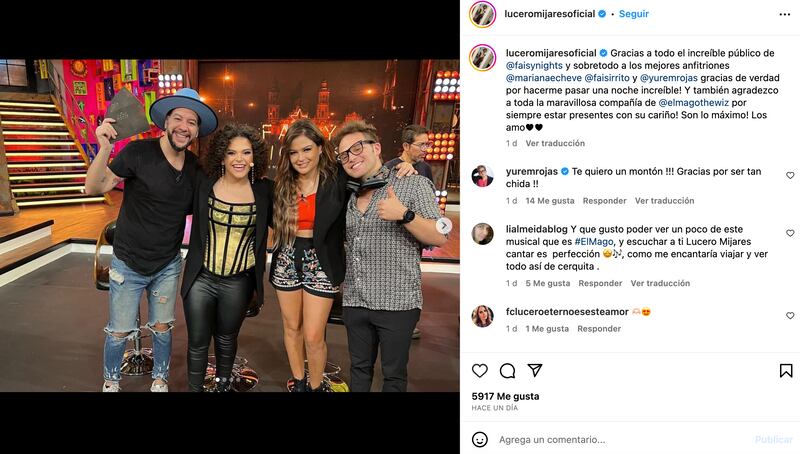 Lucero Mijares en el Programa Programa 'Faisy Nights'