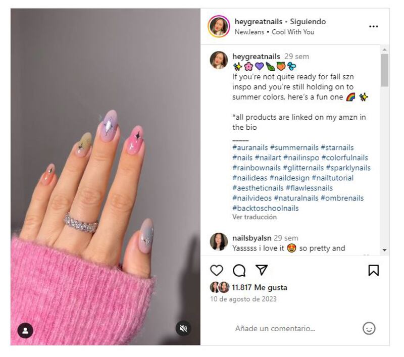 Las uñas aura son una de las tendencias más 'chic' en cuanto a manicura actualmente