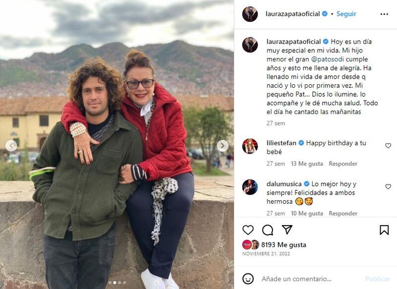 Laura Zapata junto a su hijo menor, Patricio