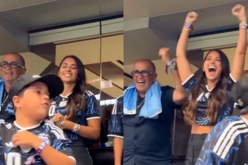 Video: La reacción de Antonela y sus hijos al gol histórico de Messi emocionó a los hinchas